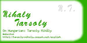 mihaly tarsoly business card